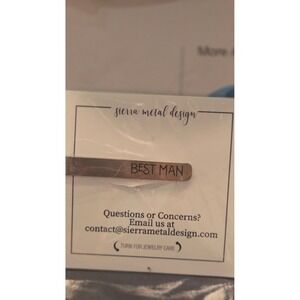 Sierra Metal‎ Design Best Man Tie Clip Silver Engraved Wedding Accessory New